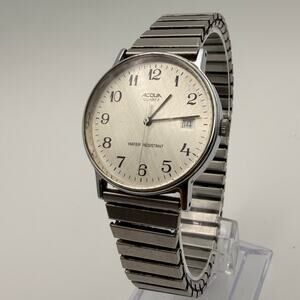 Vintage Timex Acqua Quartz Watch - Expansion Band, Date Working New Battery